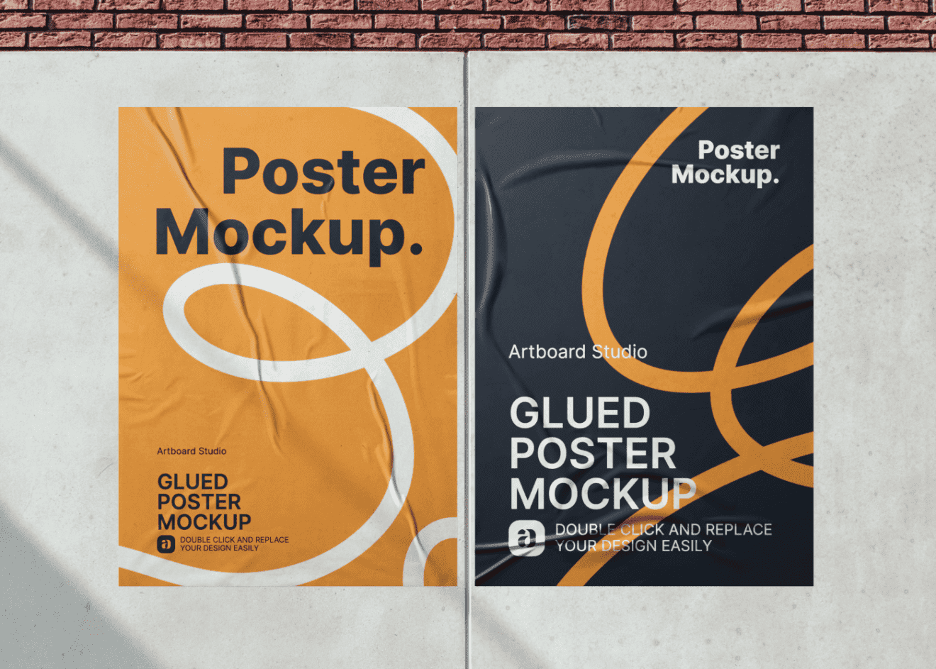 You can present how the poster design . Glued Urban Poster Mockup Template