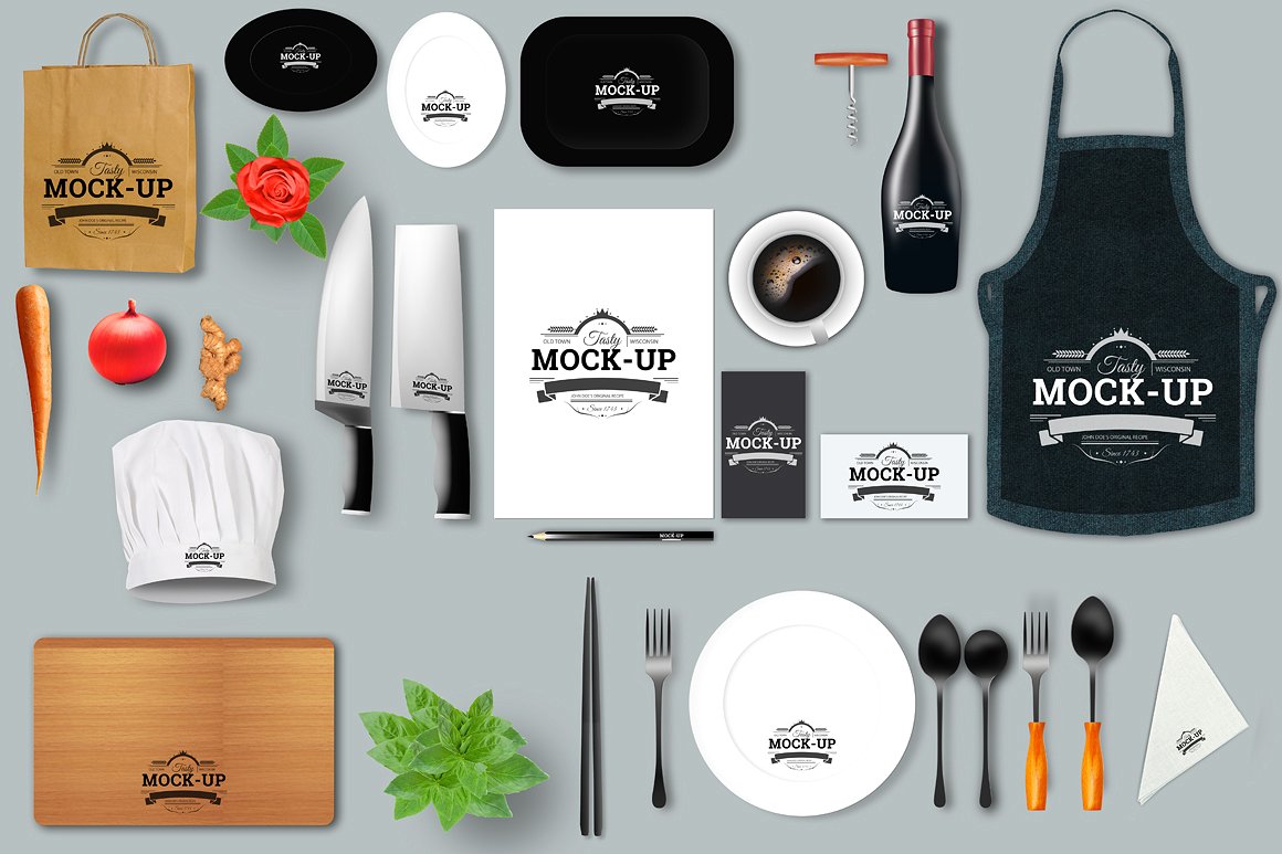 Easy to use, all you have to . 70 Best Restaurant Branding Mockup Templates Graphic Design Resources