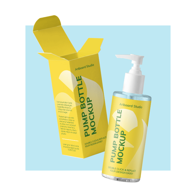 Paper & books · packaging · iphone . Animated Pump Cosmetic Packaging Template