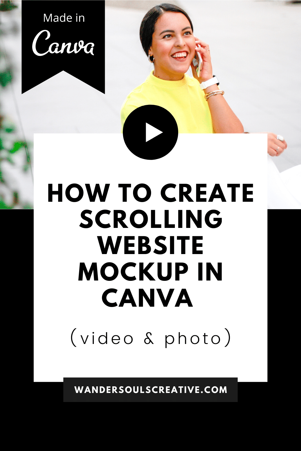 Place your ui design or website on the screen, change the poster frame design, move items around or change the environment image. How To Create Scrolling Website Mockup In Canva Video Photo Wandersouls Creative