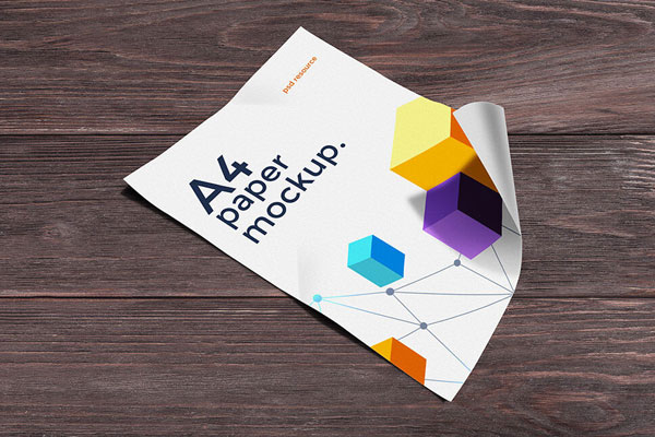 37+ Download Curled Paper Mockup Psd